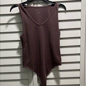 American Eagle Outfitters brown Sleeveless Fitted Bodysuit